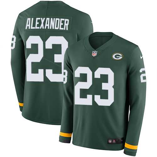 Nike Green Bay Packers #23 Jaire Alexander Green Team Color Men's Stitched NFL Limited Therma Long Sleeve Jersey