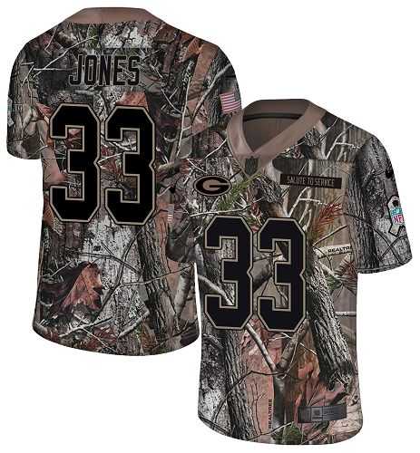 Nike Green Bay Packers #33 Aaron Jones Camo Men's Stitched NFL Limited Rush Realtree Jersey