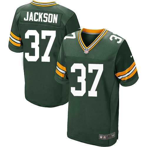Nike Green Bay Packers #37 Josh Jackson Green Team Color Men's Stitched NFL Elite Jersey