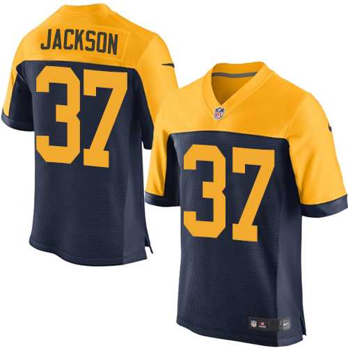 Nike Green Bay Packers #37 Josh Jackson Navy Blue Alternate Men's Stitched NFL New Elite Jersey
