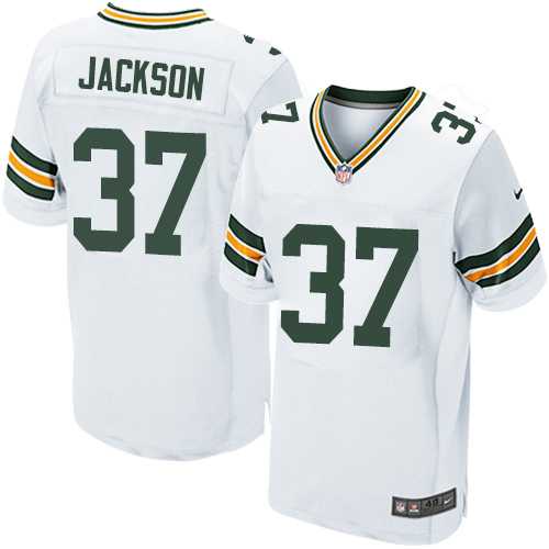 Nike Green Bay Packers #37 Josh Jackson White Men's Stitched NFL Elite Jersey