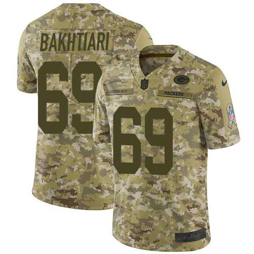 Nike Green Bay Packers #69 David Bakhtiari Camo Men's Stitched NFL Limited 2018 Salute To Service Jersey