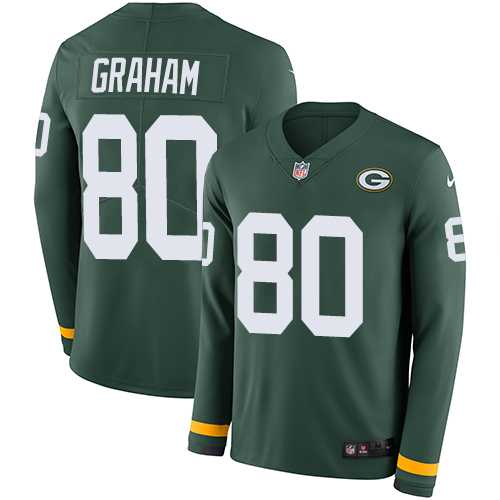 Nike Green Bay Packers #80 Jimmy Graham Green Team Color Men's Stitched NFL Limited Therma Long Sleeve Jersey