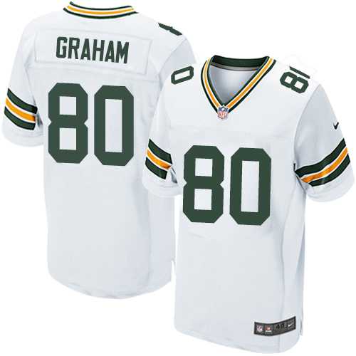 Nike Green Bay Packers #80 Jimmy Graham White Men's Stitched NFL Elite Jersey