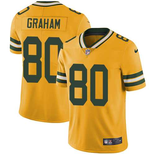 Nike Green Bay Packers #80 Jimmy Graham Yellow Men's Stitched NFL Limited Rush Jersey