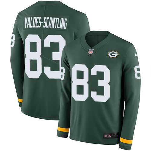 Nike Green Bay Packers #83 Marquez Valdes-Scantling Green Team Color Men's Stitched NFL Limited Therma Long Sleeve Jersey