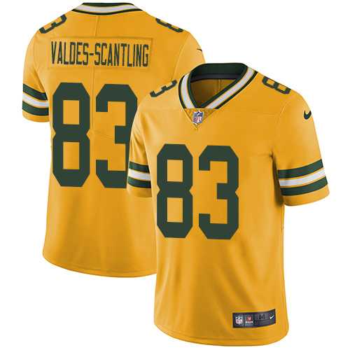 Nike Green Bay Packers #83 Marquez Valdes-Scantling Yellow Men's Stitched NFL Limited Rush Jersey