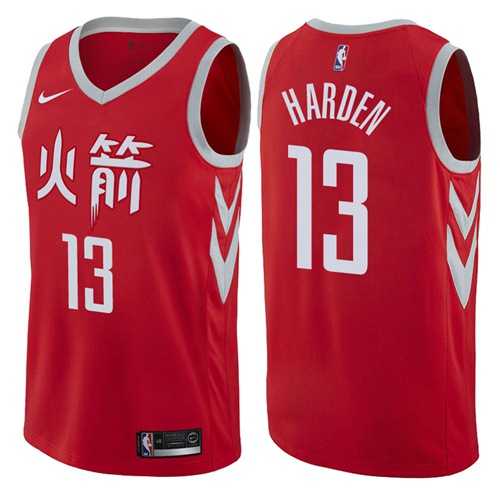 Nike Houston Rockets #13 James Harden Red NBA Swingman City Edition Jersey