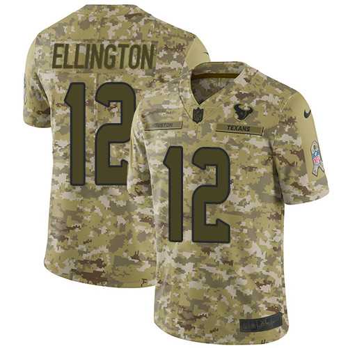 Nike Houston Texans #12 Bruce Ellington Camo Men's Stitched NFL Limited 2018 Salute To Service Jersey