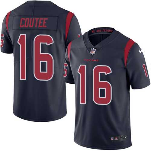 Nike Houston Texans #16 Keke Coutee Navy Blue Men's Stitched NFL Limited Rush Jersey
