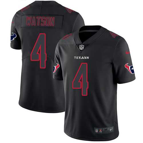 Nike Houston Texans #4 Deshaun Watson Black Men's Stitched NFL Limited Rush Impact Jersey