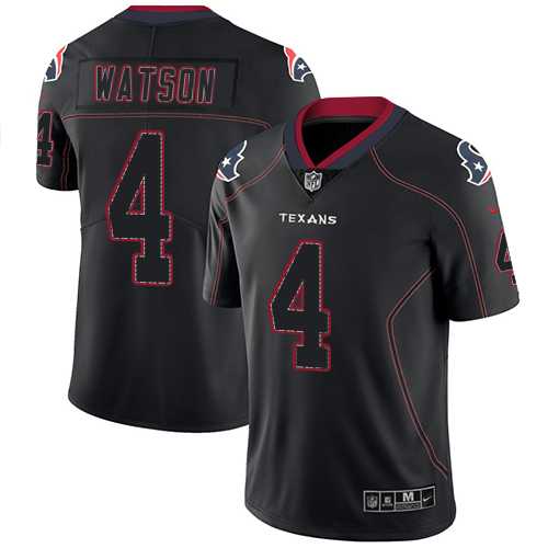 Nike Houston Texans #4 Deshaun Watson Lights Out Black Men's Stitched NFL Limited Rush Jersey