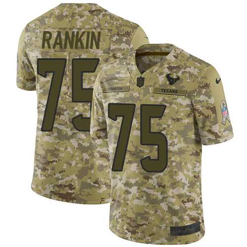 Nike Houston Texans #75 Martinas Rankin Camo Men's Stitched NFL Limited 2018 Salute To Service Jersey