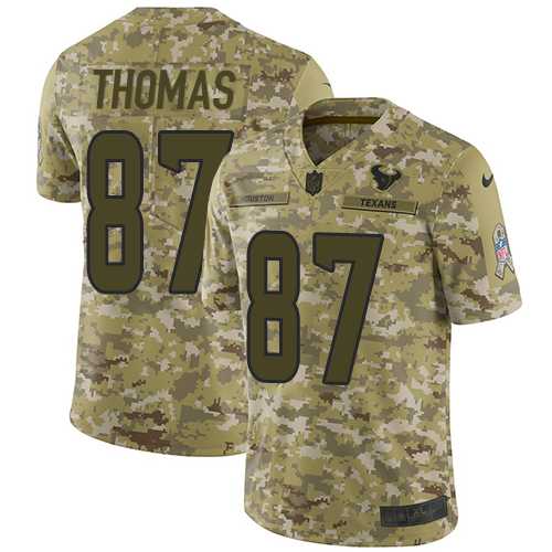 Nike Houston Texans #87 Demaryius Thomas Camo Men's Stitched NFL Limited 2018 Salute To Service Jersey