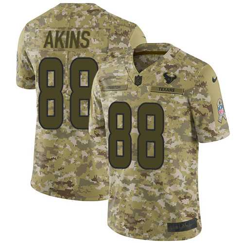 Nike Houston Texans #88 Jordan Akins Camo Men's Stitched NFL Limited 2018 Salute To Service Jersey