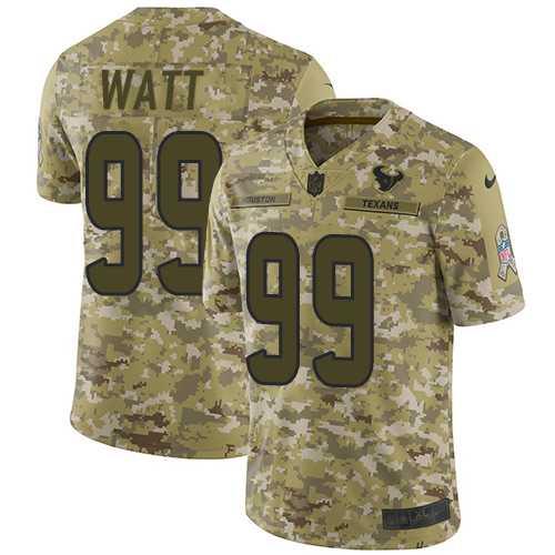 Nike Houston Texans #99 J.J. Watt Camo Men's Stitched NFL Limited 2018 Salute To Service Jersey