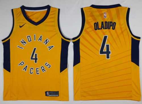 Nike Indiana Pacers #4 Victor Oladipo Gold NBA Swingman Statement Edition Jersey