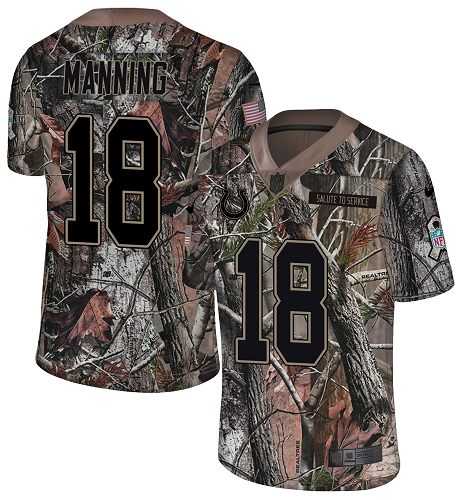 Nike Indianapolis Colts #18 Peyton Manning Camo Men's Stitched NFL Limited Rush Realtree Jersey