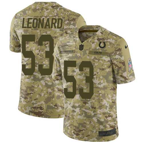 Nike Indianapolis Colts #53 Darius Leonard Camo Men's Stitched NFL Limited 2018 Salute To Service Jersey