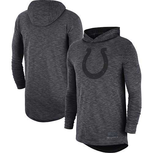 Nike Indianapolis Colts Heathered Charcoal Fan Gear Tonal Slub Hooded Long Sleeve T-Shirt
