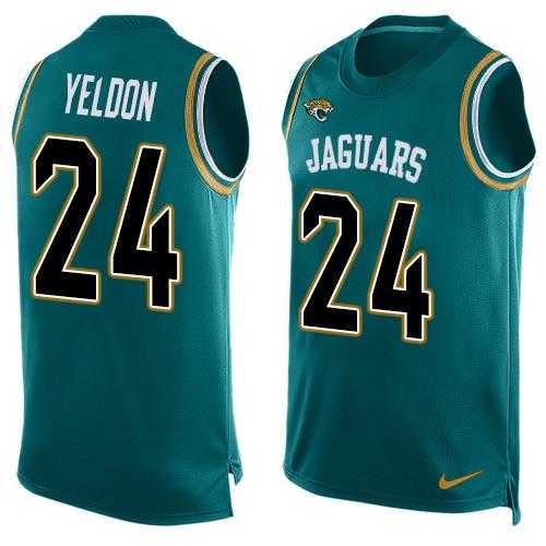 Nike Jacksonville Jaguars #24 T.J. Yeldon Teal Green Alternate Men's Stitched NFL Limited Tank Top Jersey
