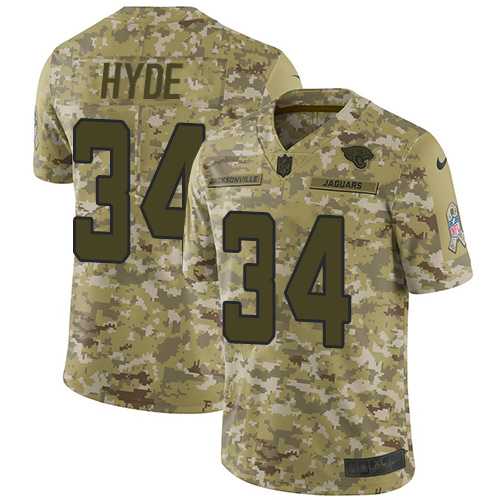 Nike Jacksonville Jaguars #34 Carlos Hyde Camo Men's Stitched NFL Limited 2018 Salute To Service Jersey