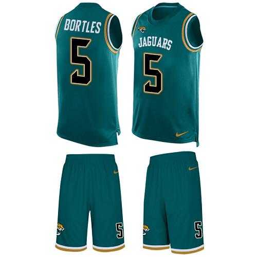 Nike Jacksonville Jaguars #5 Blake Bortles Teal Green Alternate Men's Stitched NFL Limited Tank Top Suit Jersey