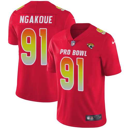 Nike Jacksonville Jaguars #91 Yannick Ngakoue Red Men's Stitched NFL Limited AFC 2018 Pro Bowl Jersey