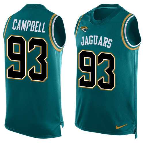 Nike Jacksonville Jaguars #93 Calais Campbell Teal Green Alternate Men's Stitched NFL Limited Tank Top Jersey
