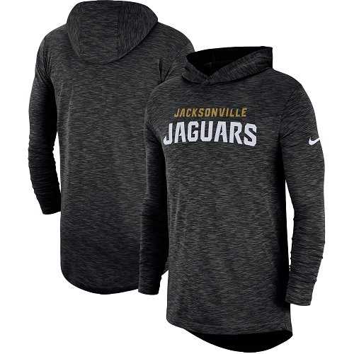 Nike Jacksonville Jaguars Black Sideline Slub Performance Hooded Long Sleeve T-shirt