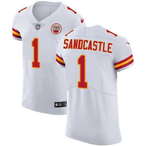 Nike Kansas City Chiefs #1 Leon Sandcastle White Men's Stitched NFL Vapor Untouchable Elite Jersey