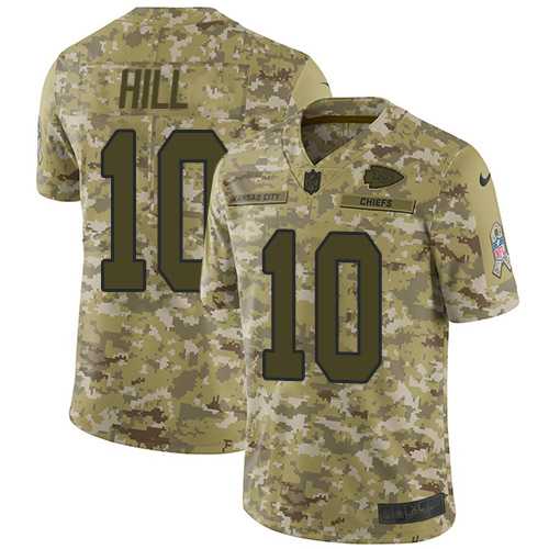 Nike Kansas City Chiefs #10 Tyreek Hill Camo Men's Stitched NFL Limited 2018 Salute To Service Jersey