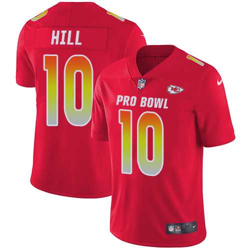Nike Kansas City Chiefs #10 Tyreek Hill Red Men's Stitched NFL Limited AFC 2018 Pro Bowl Jersey
