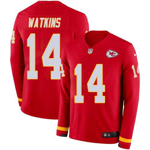 Nike Kansas City Chiefs #14 Sammy Watkins Red Team Color Men's Stitched NFL Limited Therma Long Sleeve Jersey