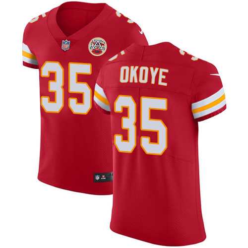 Nike Kansas City Chiefs #35 Christian Okoye Red Team Color Men's Stitched NFL Vapor Untouchable Elite Jersey