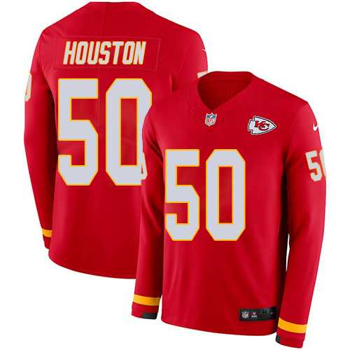 Nike Kansas City Chiefs #50 Justin Houston Red Team Color Men's Stitched NFL Limited Therma Long Sleeve Jersey