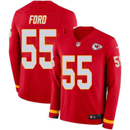 Nike Kansas City Chiefs #55 Dee Ford Red Team Color Men's Stitched NFL Limited Therma Long Sleeve Jersey