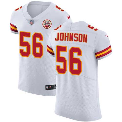 Nike Kansas City Chiefs #56 Derrick Johnson White Men's Stitched NFL Vapor Untouchable Elite Jersey