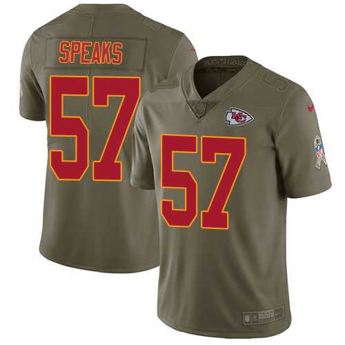 Nike Kansas City Chiefs #57 Breeland Speaks Olive Men's Stitched NFL Limited 2017 Salute To Service Jersey