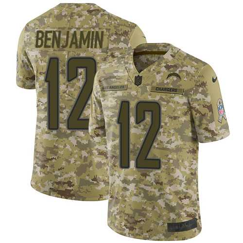 Nike Los Angeles Chargers #12 Travis Benjamin Camo Men's Stitched NFL Limited 2018 Salute To Service Jersey