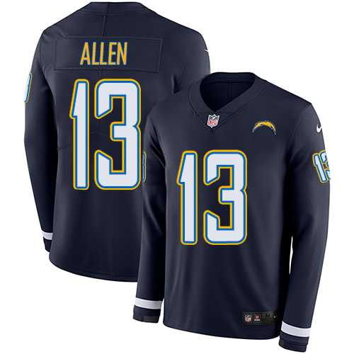 Nike Los Angeles Chargers #13 Keenan Allen Navy Blue Team Color Men's Stitched NFL Limited Therma Long Sleeve Jersey