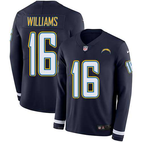 Nike Los Angeles Chargers #16 Tyrell Williams Navy Blue Team Color Men's Stitched NFL Limited Therma Long Sleeve Jersey