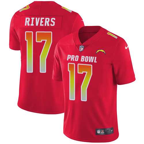 Nike Los Angeles Chargers #17 Philip Rivers Red Men's Stitched NFL Limited AFC 2018 Pro Bowl Jersey