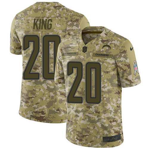 Nike Los Angeles Chargers #20 Desmond King Camo Men's Stitched NFL Limited 2018 Salute To Service Jersey