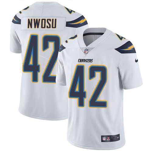 Nike Los Angeles Chargers #42 Uchenna Nwosu White Men's Stitched NFL Vapor Untouchable Limited Jersey