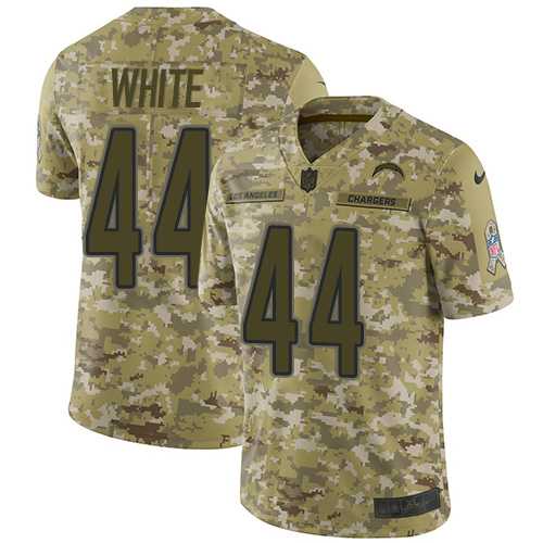 Nike Los Angeles Chargers #44 Kyzir White Camo Men's Stitched NFL Limited 2018 Salute To Service Jersey