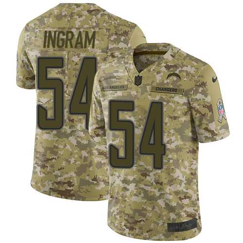 Nike Los Angeles Chargers #54 Melvin Ingram Camo Men's Stitched NFL Limited 2018 Salute To Service Jersey