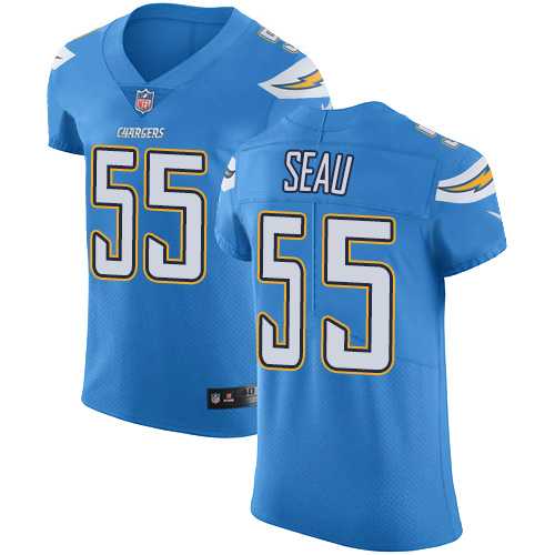 Nike Los Angeles Chargers #55 Junior Seau Electric Blue Alternate Men's Stitched NFL Vapor Untouchable Elite Jersey