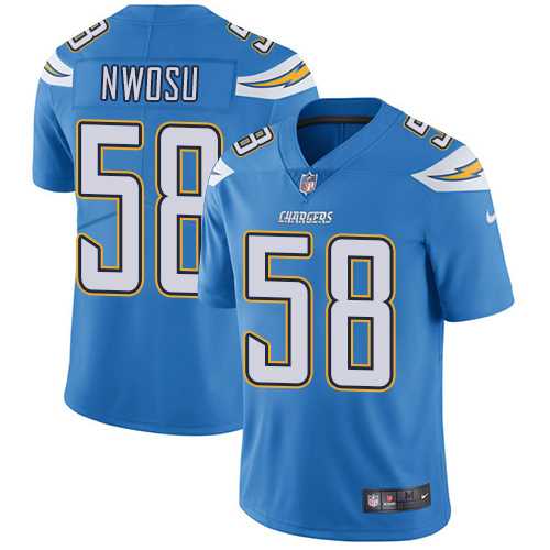 Nike Los Angeles Chargers #58 Uchenna Nwosu Electric Blue Alternate Men's Stitched NFL Vapor Untouchable Limited Jersey