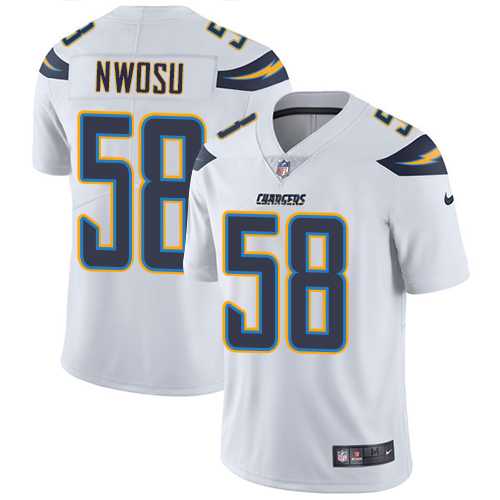 Nike Los Angeles Chargers #58 Uchenna Nwosu White Men's Stitched NFL Vapor Untouchable Limited Jersey